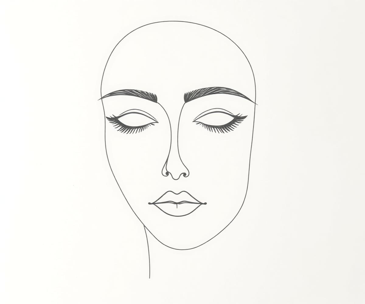 Minimal line-art face